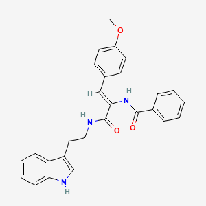 molecular formula C27H25N3O3 B4741487 N-[(Z)-3-[2-(1H-indol-3-yl)ethylamino]-1-(4-methoxyphenyl)-3-oxoprop-1-en-2-yl]benzamide 