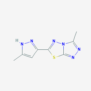 3-methyl-6-(5-methyl-1H-pyrazol-3-yl)[1,2,4]triazolo[3,4-b][1,3,4]thiadiazole