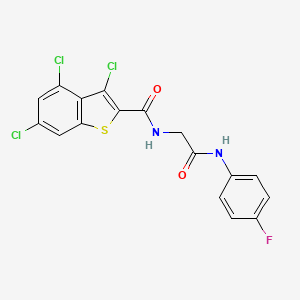 molecular formula C17H10Cl3FN2O2S B4741505 3,4,6-trichloro-N-{2-[(4-fluorophenyl)amino]-2-oxoethyl}-1-benzothiophene-2-carboxamide 