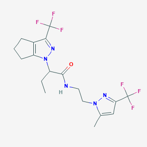 N-{2-[5-methyl-3-(trifluoromethyl)-1H-pyrazol-1-yl]ethyl}-2-[3-(trifluoromethyl)-5,6-dihydrocyclopenta[c]pyrazol-1(4H)-yl]butanamide