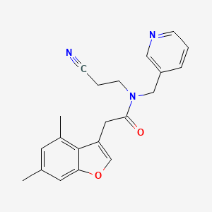 N-(2-cyanoethyl)-2-(4,6-dimethyl-1-benzofuran-3-yl)-N-(3-pyridinylmethyl)acetamide