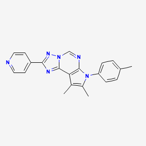 molecular formula C21H18N6 B4741523 8,9-dimethyl-7-(4-methylphenyl)-2-(4-pyridinyl)-7H-pyrrolo[3,2-e][1,2,4]triazolo[1,5-c]pyrimidine 