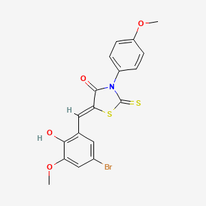 (5Z)-5-[(5-bromo-2-hydroxy-3-methoxyphenyl)methylidene]-3-(4-methoxyphenyl)-2-sulfanylidene-1,3-thiazolidin-4-one