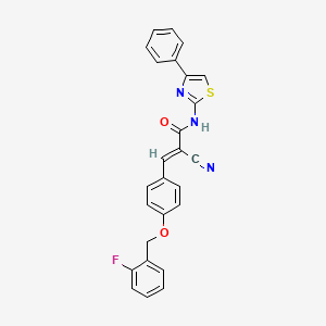 2-cyano-3-{4-[(2-fluorobenzyl)oxy]phenyl}-N-(4-phenyl-1,3-thiazol-2-yl)acrylamide