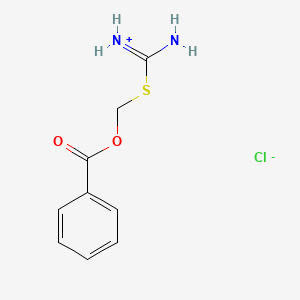 molecular formula C9H11ClN2O2S B4741558 [Amino(benzoyloxymethylsulfanyl)methylidene]azanium;chloride 