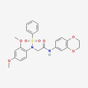 N~1~-(2,3-dihydro-1,4-benzodioxin-6-yl)-N~2~-(2,4-dimethoxyphenyl)-N~2~-(phenylsulfonyl)glycinamide