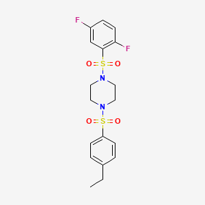 molecular formula C18H20F2N2O4S2 B4741631 1-[(2,5-difluorophenyl)sulfonyl]-4-[(4-ethylphenyl)sulfonyl]piperazine 