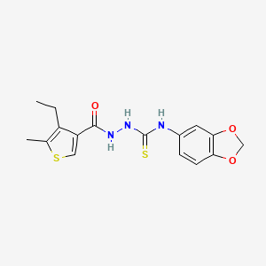 N-1,3-benzodioxol-5-yl-2-[(4-ethyl-5-methyl-3-thienyl)carbonyl]hydrazinecarbothioamide