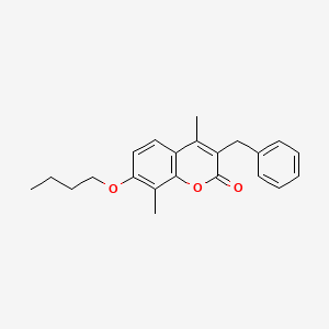 molecular formula C22H24O3 B4741673 3-benzyl-7-butoxy-4,8-dimethyl-2H-chromen-2-one 