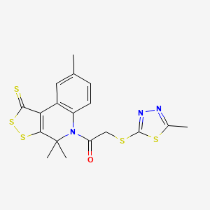 4,4,8-trimethyl-5-{[(5-methyl-1,3,4-thiadiazol-2-yl)thio]acetyl}-4,5-dihydro-1H-[1,2]dithiolo[3,4-c]quinoline-1-thione