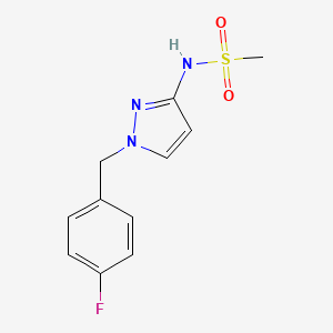 molecular formula C11H12FN3O2S B4741694 N-[1-(4-fluorobenzyl)-1H-pyrazol-3-yl]methanesulfonamide 