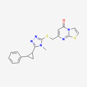 7-({[4-methyl-5-(2-phenylcyclopropyl)-4H-1,2,4-triazol-3-yl]thio}methyl)-5H-[1,3]thiazolo[3,2-a]pyrimidin-5-one