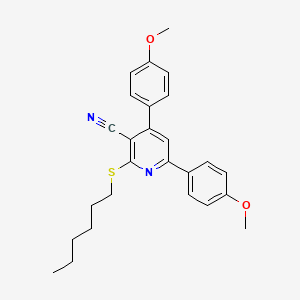 molecular formula C26H28N2O2S B4741750 2-(hexylthio)-4,6-bis(4-methoxyphenyl)nicotinonitrile 