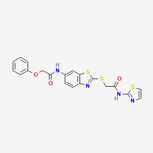 N-(2-{[2-oxo-2-(1,3-thiazol-2-ylamino)ethyl]thio}-1,3-benzothiazol-6-yl)-2-phenoxyacetamide