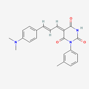 (5Z)-5-{(2E)-3-[4-(dimethylamino)phenyl]prop-2-en-1-ylidene}-1-(3-methylphenyl)pyrimidine-2,4,6(1H,3H,5H)-trione