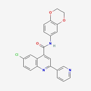 6-chloro-N-(2,3-dihydro-1,4-benzodioxin-6-yl)-2-(pyridin-3-yl)quinoline-4-carboxamide