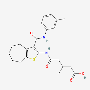 3-methyl-5-[(3-{[(3-methylphenyl)amino]carbonyl}-5,6,7,8-tetrahydro-4H-cyclohepta[b]thien-2-yl)amino]-5-oxopentanoic acid