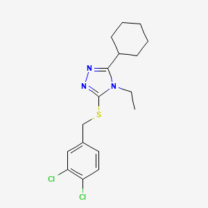 molecular formula C17H21Cl2N3S B4741845 3-cyclohexyl-5-[(3,4-dichlorobenzyl)thio]-4-ethyl-4H-1,2,4-triazole 