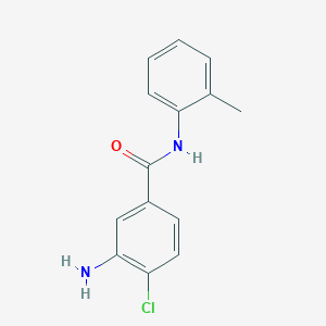 molecular formula C14H13ClN2O B474187 3-Amino-4-chloro-N-(o-tolyl)benzamide CAS No. 92165-14-5