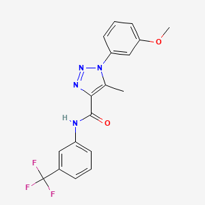 molecular formula C18H15F3N4O2 B4741885 1-(3-methoxyphenyl)-5-methyl-N-[3-(trifluoromethyl)phenyl]-1H-1,2,3-triazole-4-carboxamide 