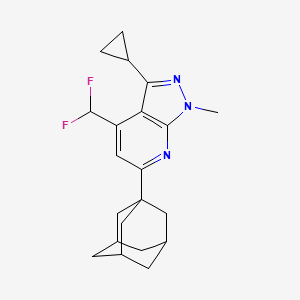 molecular formula C21H25F2N3 B4741966 6-(1-adamantyl)-3-cyclopropyl-4-(difluoromethyl)-1-methyl-1H-pyrazolo[3,4-b]pyridine 