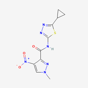 molecular formula C10H10N6O3S B4741981 N-(5-cyclopropyl-1,3,4-thiadiazol-2-yl)-1-methyl-4-nitro-1H-pyrazole-3-carboxamide 