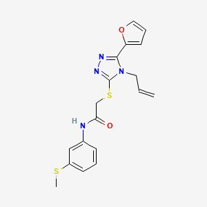 molecular formula C18H18N4O2S2 B4741995 2-{[4-allyl-5-(2-furyl)-4H-1,2,4-triazol-3-yl]thio}-N-[3-(methylthio)phenyl]acetamide 