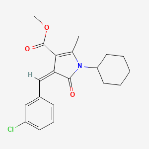 methyl (4Z)-4-[(3-chlorophenyl)methylidene]-1-cyclohexyl-2-methyl-5-oxopyrrole-3-carboxylate