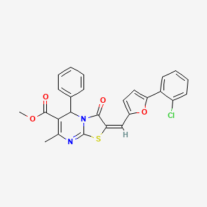 methyl 2-{[5-(2-chlorophenyl)-2-furyl]methylene}-7-methyl-3-oxo-5-phenyl-2,3-dihydro-5H-[1,3]thiazolo[3,2-a]pyrimidine-6-carboxylate