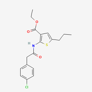 molecular formula C18H20ClNO3S B4742076 ethyl 2-{[(4-chlorophenyl)acetyl]amino}-5-propyl-3-thiophenecarboxylate 