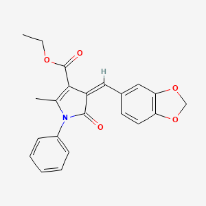 ethyl 4-(1,3-benzodioxol-5-ylmethylene)-2-methyl-5-oxo-1-phenyl-4,5-dihydro-1H-pyrrole-3-carboxylate