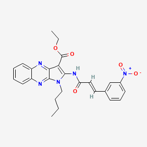 ethyl 1-butyl-2-{[3-(3-nitrophenyl)acryloyl]amino}-1H-pyrrolo[2,3-b]quinoxaline-3-carboxylate