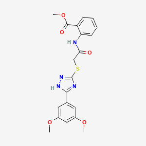 molecular formula C20H20N4O5S B4742240 methyl 2-[({[5-(3,5-dimethoxyphenyl)-4H-1,2,4-triazol-3-yl]thio}acetyl)amino]benzoate 