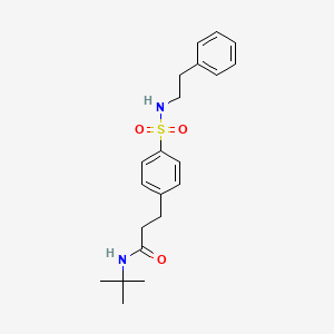 molecular formula C21H28N2O3S B4742290 N-(tert-butyl)-3-(4-{[(2-phenylethyl)amino]sulfonyl}phenyl)propanamide 