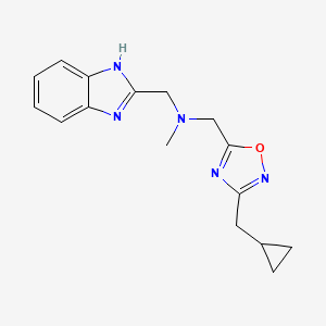 molecular formula C16H19N5O B4742292 (1H-benzimidazol-2-ylmethyl){[3-(cyclopropylmethyl)-1,2,4-oxadiazol-5-yl]methyl}methylamine 