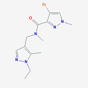 4-bromo-N-[(1-ethyl-5-methyl-1H-pyrazol-4-yl)methyl]-N,1-dimethyl-1H-pyrazole-3-carboxamide