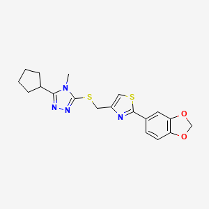 3-({[2-(1,3-benzodioxol-5-yl)-1,3-thiazol-4-yl]methyl}thio)-5-cyclopentyl-4-methyl-4H-1,2,4-triazole