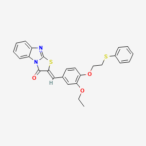 molecular formula C26H22N2O3S2 B4742330 2-{3-ethoxy-4-[2-(phenylthio)ethoxy]benzylidene}[1,3]thiazolo[3,2-a]benzimidazol-3(2H)-one 