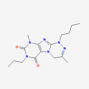 molecular formula C16H24N6O2 B4742356 1-butyl-3,9-dimethyl-7-propyl-1,4-dihydro[1,2,4]triazino[3,4-f]purine-6,8(7H,9H)-dione 