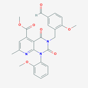 methyl 3-(5-formyl-2-methoxybenzyl)-1-(2-methoxyphenyl)-7-methyl-2,4-dioxo-1,2,3,4-tetrahydropyrido[2,3-d]pyrimidine-5-carboxylate