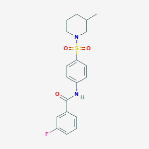 3-fluoro-N-{4-[(3-methylpiperidin-1-yl)sulfonyl]phenyl}benzamide