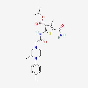 isopropyl 5-(aminocarbonyl)-4-methyl-2-({[3-methyl-4-(4-methylphenyl)-1-piperazinyl]acetyl}amino)-3-thiophenecarboxylate