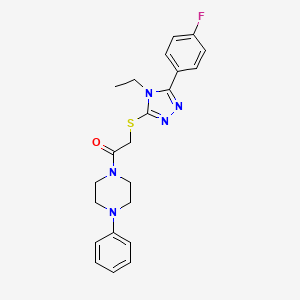 1-({[4-ethyl-5-(4-fluorophenyl)-4H-1,2,4-triazol-3-yl]thio}acetyl)-4-phenylpiperazine