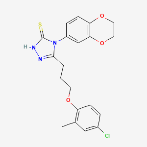 molecular formula C20H20ClN3O3S B4742447 5-[3-(4-chloro-2-methylphenoxy)propyl]-4-(2,3-dihydro-1,4-benzodioxin-6-yl)-4H-1,2,4-triazole-3-thiol 