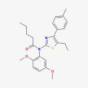 molecular formula C25H30N2O3S B4742470 N-(2,5-dimethoxyphenyl)-N-[5-ethyl-4-(4-methylphenyl)-1,3-thiazol-2-yl]pentanamide 