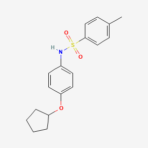 molecular formula C18H21NO3S B4742487 N-[4-(cyclopentyloxy)phenyl]-4-methylbenzenesulfonamide 