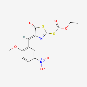 O-ethyl S-[4-(2-methoxy-5-nitrobenzylidene)-5-oxo-4,5-dihydro-1,3-thiazol-2-yl] thiocarbonate