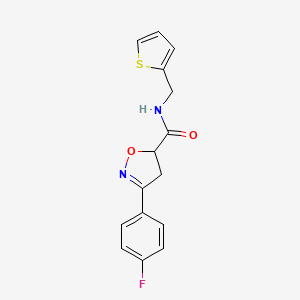 molecular formula C15H13FN2O2S B4742493 3-(4-fluorophenyl)-N-(2-thienylmethyl)-4,5-dihydro-5-isoxazolecarboxamide 