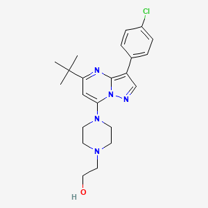 molecular formula C22H28ClN5O B4742528 2-{4-[5-tert-butyl-3-(4-chlorophenyl)pyrazolo[1,5-a]pyrimidin-7-yl]-1-piperazinyl}ethanol 