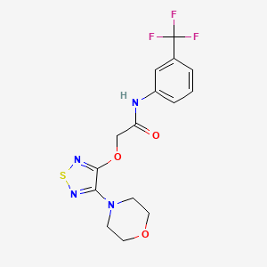 molecular formula C15H15F3N4O3S B4742536 2-{[4-(4-morpholinyl)-1,2,5-thiadiazol-3-yl]oxy}-N-[3-(trifluoromethyl)phenyl]acetamide 